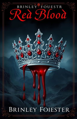 A realistic fantasy book cover featuring an ornate silver crown adorned with red gems, positioned prominently in the center