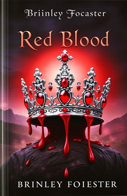 A realistic fantasy book cover featuring an ornate silver crown adorned with red gems, positioned prominently in the center
