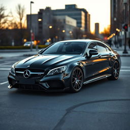 A unique car design that merges the body of a Mercedes CLS with all parts and features of an Audi RS6