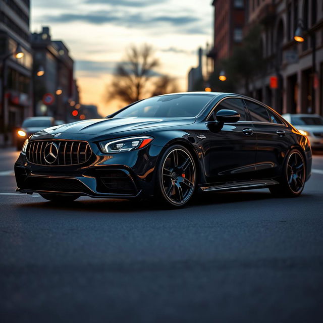 A unique car design that merges the body of a Mercedes CLS with all parts and features of an Audi RS6