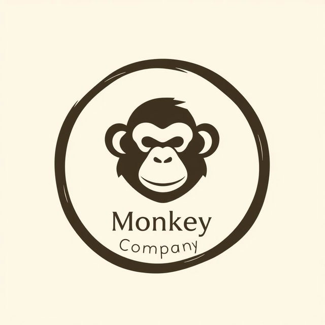 A minimalist logo featuring a sleek, stylized silhouette of a monkey's head