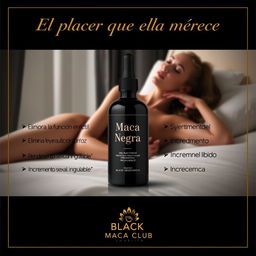Create an elegant and attractive Instagram post design for a product called 'Maca Negra'