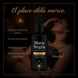 Design a highly discreet and elegant Instagram post for a product called 'Maca Negra'