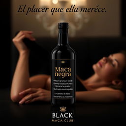 Design a highly discreet and elegant Instagram post for a product called 'Maca Negra'