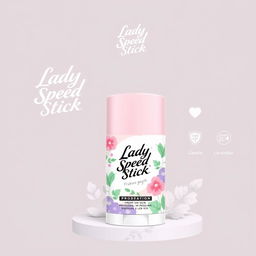 Rebranding concept for Lady Speed Stick deodorant, featuring a modern and stylish packaging design