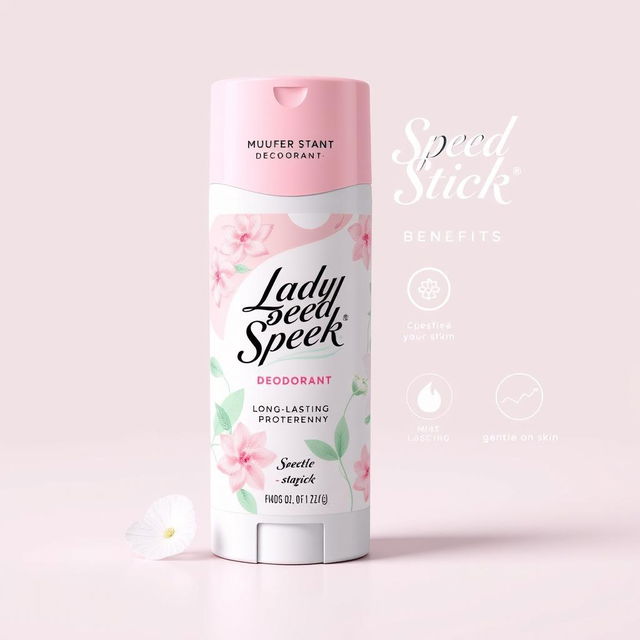 Rebranding concept for Lady Speed Stick deodorant, featuring a modern and stylish packaging design