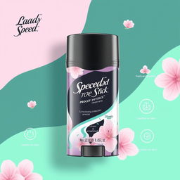 Rebranding concept for Lady Speed Stick deodorant, featuring a modern and stylish packaging design