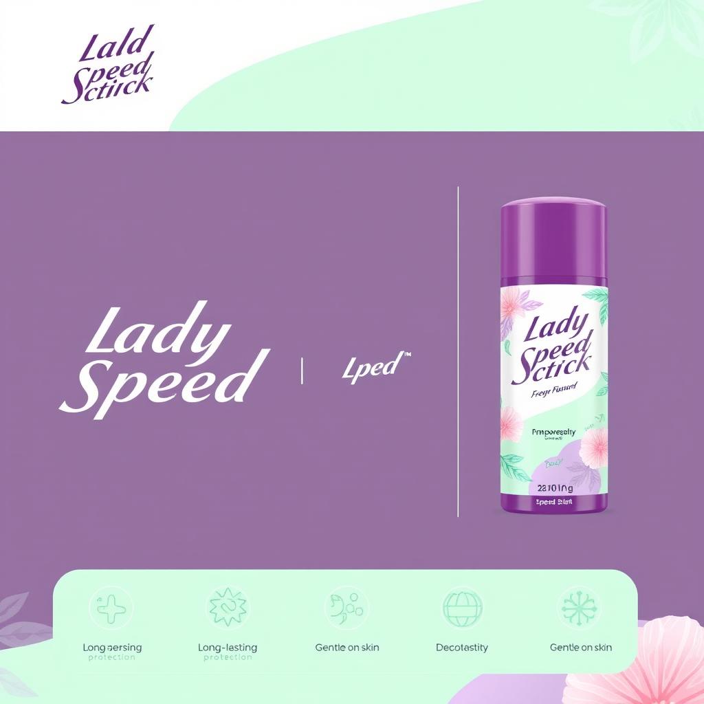 Rebranding concept for Lady Speed Stick deodorant, featuring a modern and stylish packaging design