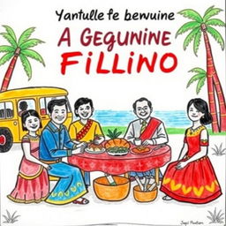 A simple yet captivating drawing that depicts the essence of a Genuine Filipino