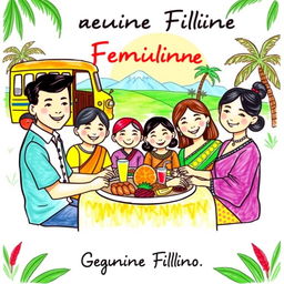 A simple yet captivating drawing that depicts the essence of a Genuine Filipino