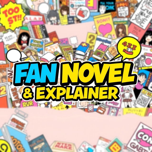 A vibrant and eye-catching YouTube channel banner designed for a Fan Novel & Manga Explainer channel