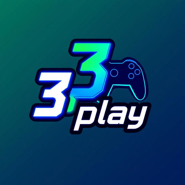 A modern and sleek logo design for a gameplay channel named '3play'