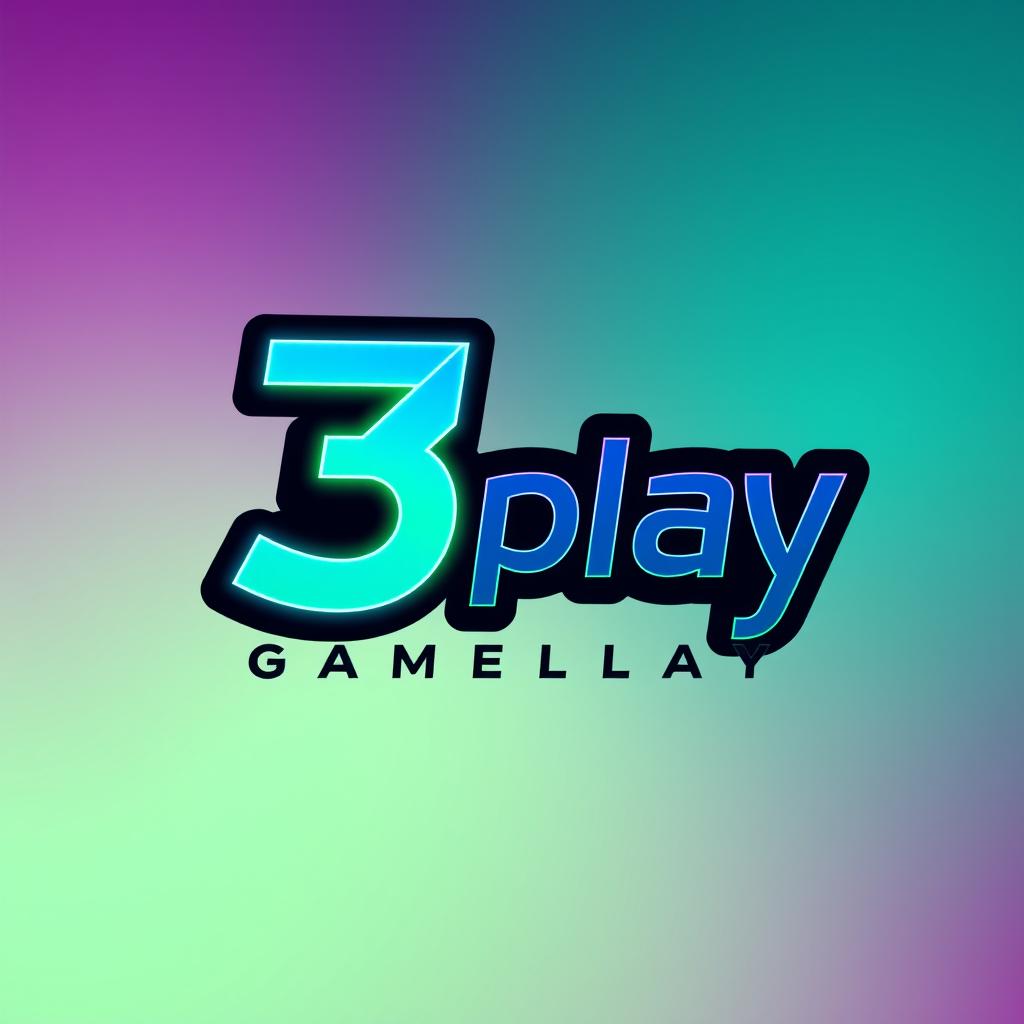 A modern and sleek logo design for a gameplay channel named '3play'