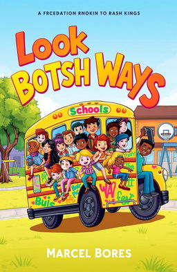 An imaginative book cover featuring 14 diverse characters, a mix of boys and girls of various ethnicities and styles, all emanating a sense of adventure and camaraderie