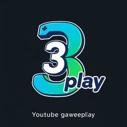 A logo for a YouTube gameplay channel named '3play', showcasing a modern and engaging design
