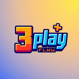 A creative and eye-catching logo design for a YouTube gameplay channel named '3play' in a pixel art style