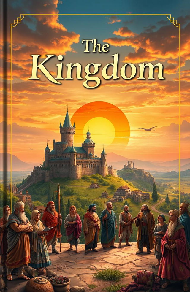 An engaging and visually appealing cover design for a history book titled 'The Kingdom'
