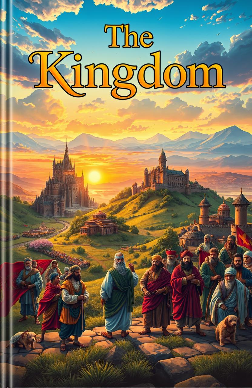 An engaging and visually appealing cover design for a history book titled 'The Kingdom'