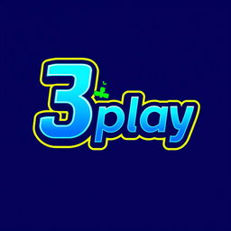 Design a vibrant and dynamic logo for a gameplay channel named '3play'