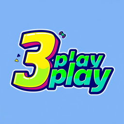 Design a vibrant and dynamic logo for a gameplay channel named '3play'
