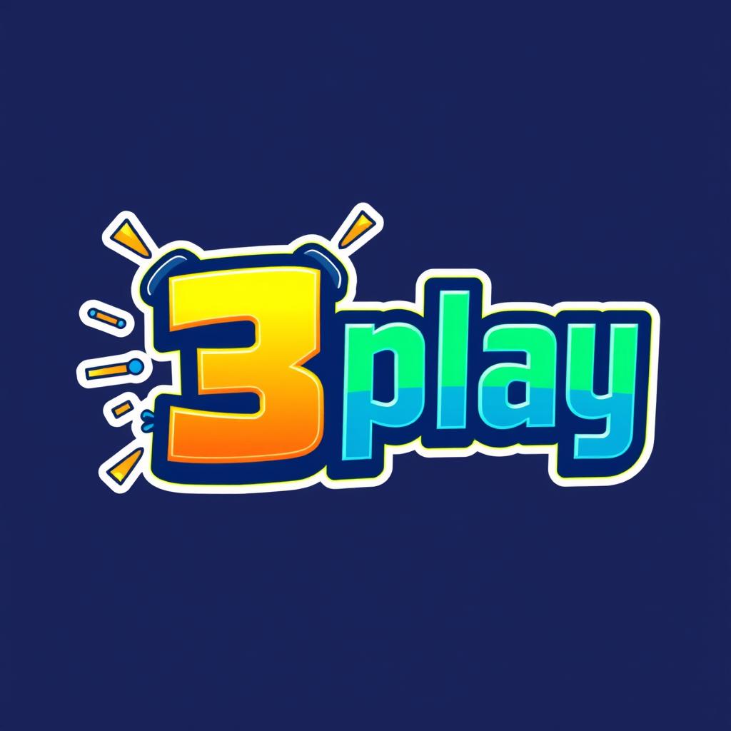 Design a vibrant and dynamic logo for a gameplay channel named '3play'