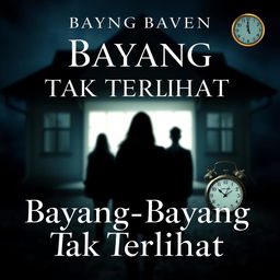 A novel cover for 'Bayang-Bayang Tak Terlihat', emphasizing themes of family drama, emotional tension, and loss