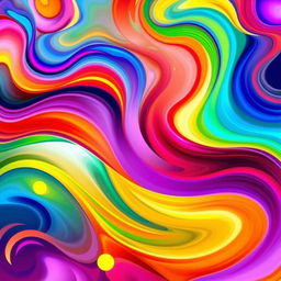 A vibrant and colorful abstract art piece, showcasing flowing shapes and dynamic colors that evoke a sense of movement and energy