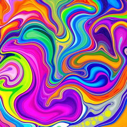 A vibrant and colorful abstract art piece, showcasing flowing shapes and dynamic colors that evoke a sense of movement and energy
