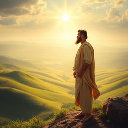 A serene and inspiring scene depicting divine guidance and companionship