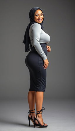 A high class, wealthy European woman in her 20s, portrayed as a stylish student with white skin and a voluptuous, busty body