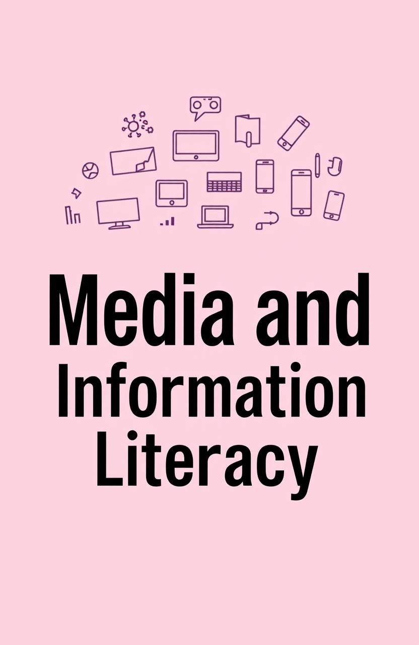 A simple and visually appealing graphic design featuring the theme of Media and Information Literacy