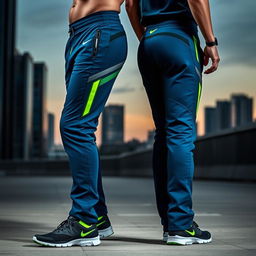 A pair of revolutionary Nike pants, showcasing an innovative design with sleek lines and modern materials