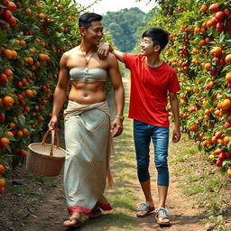 A realistic photography scene featuring an Indonesian woman with a tall, muscular physique, showcasing big biceps and detailed six pack abs