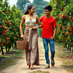 A realistic photography scene featuring an Indonesian woman with a tall, muscular physique, showcasing big biceps and detailed six pack abs