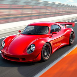 A spectacular digital rendering of a racing red futuristic German racecar in a Targa configuration
