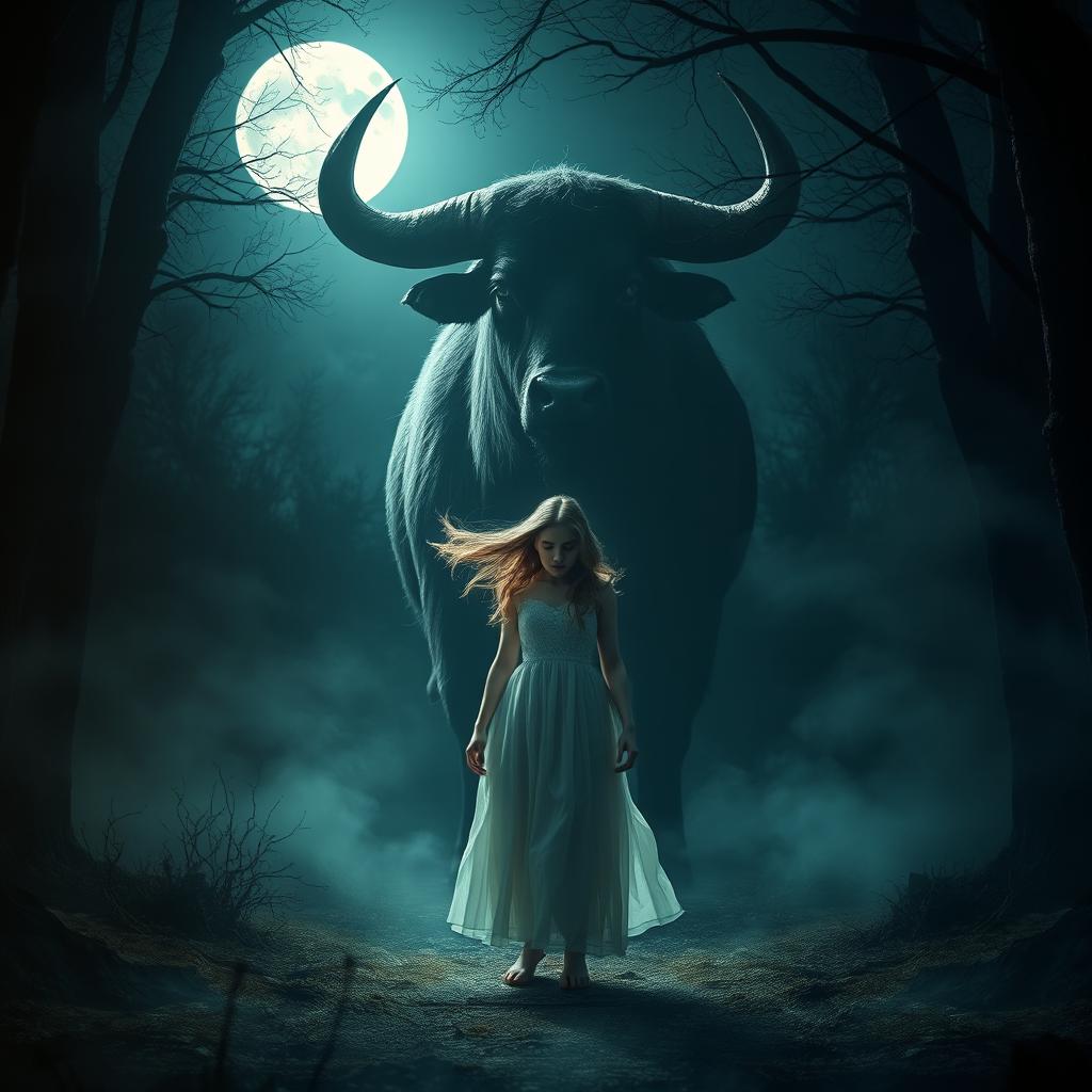 A mystical, atmospheric scene depicting the legend of 'Casa 1028 Bella Aurora'