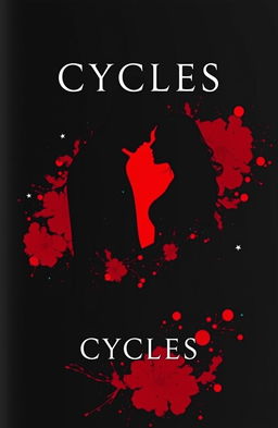 A book cover titled "CYCLES" featuring an abstract art design primarily using a black and red color theme