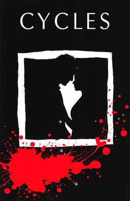 A book cover titled "CYCLES" featuring an abstract art design primarily using a black and red color theme