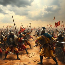 A historical depiction of the Third Battle of Panipat, featuring the fierce clash between the Maratha Empire and Afghan ruler Ahmad Shah Durrani on January 14, 1761