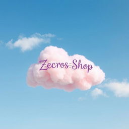 A whimsical pink cloud gently floating in a blue sky