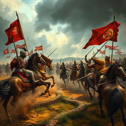 A historical depiction of the Third Battle of Panipat, taking place on January 14, 1761, showcasing the intense conflict between the Maratha Empire and Ahmad Shah Durrani's Afghan forces
