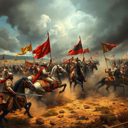 A historical depiction of the Third Battle of Panipat, taking place on January 14, 1761, showcasing the intense conflict between the Maratha Empire and Ahmad Shah Durrani's Afghan forces