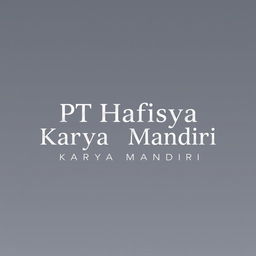 A beautifully designed logo featuring the text 'PT Hafisya Karya Mandiri' in an elegant font with a modern touch