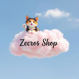 A whimsical pink cloud gently floating in a blue sky