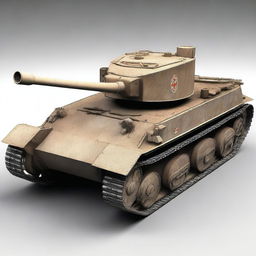 A high-quality digital rendering of a British Mark I tank from World War I, depicted in its characteristic rhomboid shape with weathered armor and intricate details