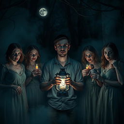 A dark and eerie scene inspired by a horror movie