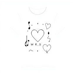 A minimalist design for a t-shirt featuring elements inspired by Juice WRLD
