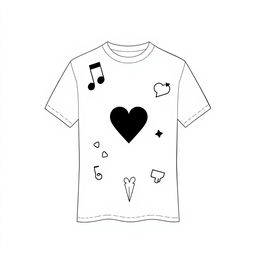 A minimalist design for a t-shirt featuring elements inspired by Juice WRLD
