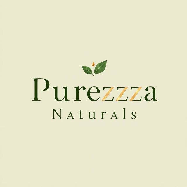 An Italian logo design for 'Purezza Naturals' featuring an elegant combination of a serif font for 'Purezza' and a sans-serif font for 'Naturals'