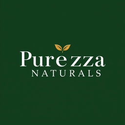 An Italian logo design for 'Purezza Naturals' featuring an elegant combination of a serif font for 'Purezza' and a sans-serif font for 'Naturals'